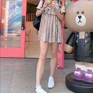 Anthropologie Babydoll Floral Multicolor Dress